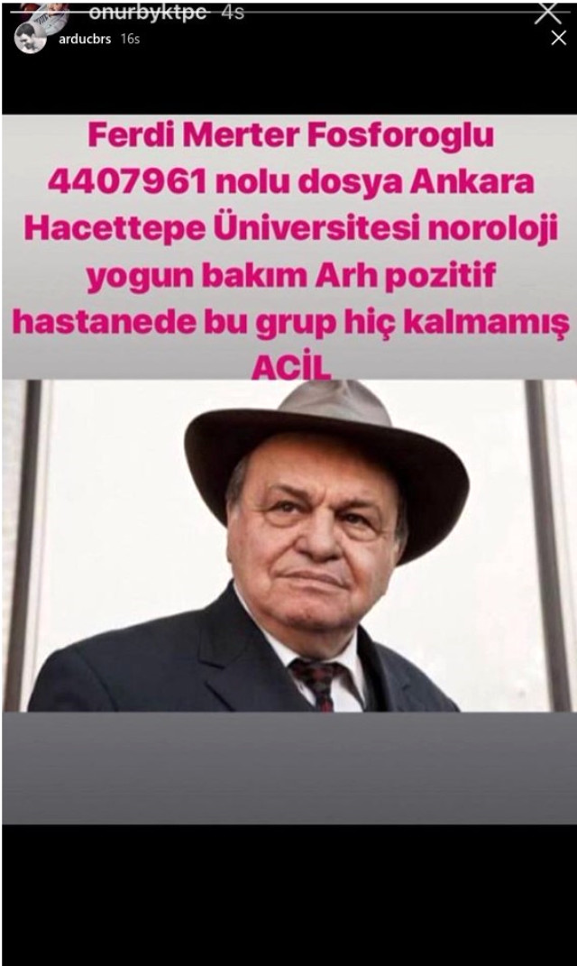 Yoğun bakımda olan Ferdi Merter Fosforoğlu'nu, Kiralık Aşk oyuncuları unutmadı