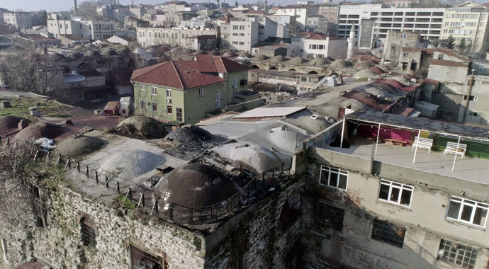 Tarihi hanın kubbelerinde reklam filmi çekildi