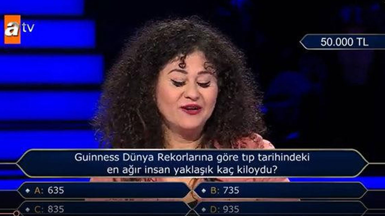 'Tıp tarihindeki en ağır insan' sorusu Milyoner'e damga vurdu 'Tıp tarihindeki en ağır insan' sorusu Milyoner'e damga vurdu