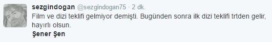 Şener Şen Beştepe'deki ödül töreninde konuştu