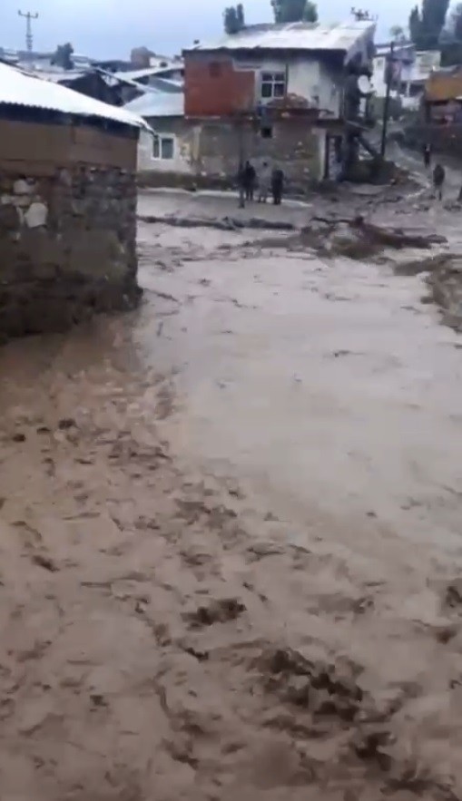 Sarıkamış’ta bir köyü sel bastı