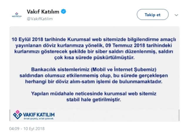 Vakıf Katılım Bankası'na siber saldırı! Dolar kuru 4,58 bandına düştü
