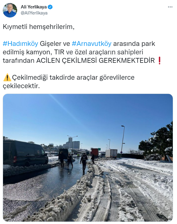 Valilikten uyarı: Yolda park edilmiş araçlar çekilecektir