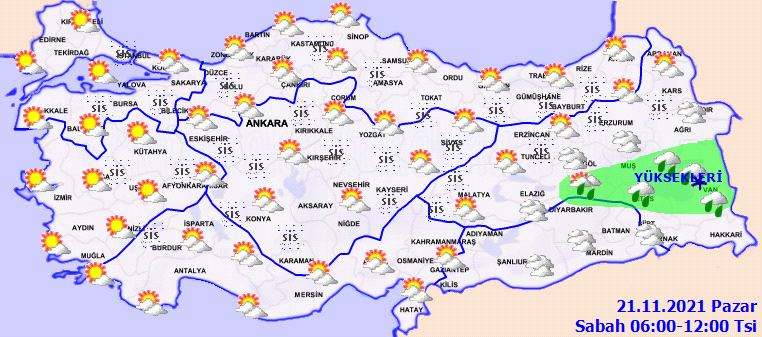 Meteoroloji il il uyardı: Kar ve sağanak bekleniyor (21 Kasım 2021 hava durumu)
