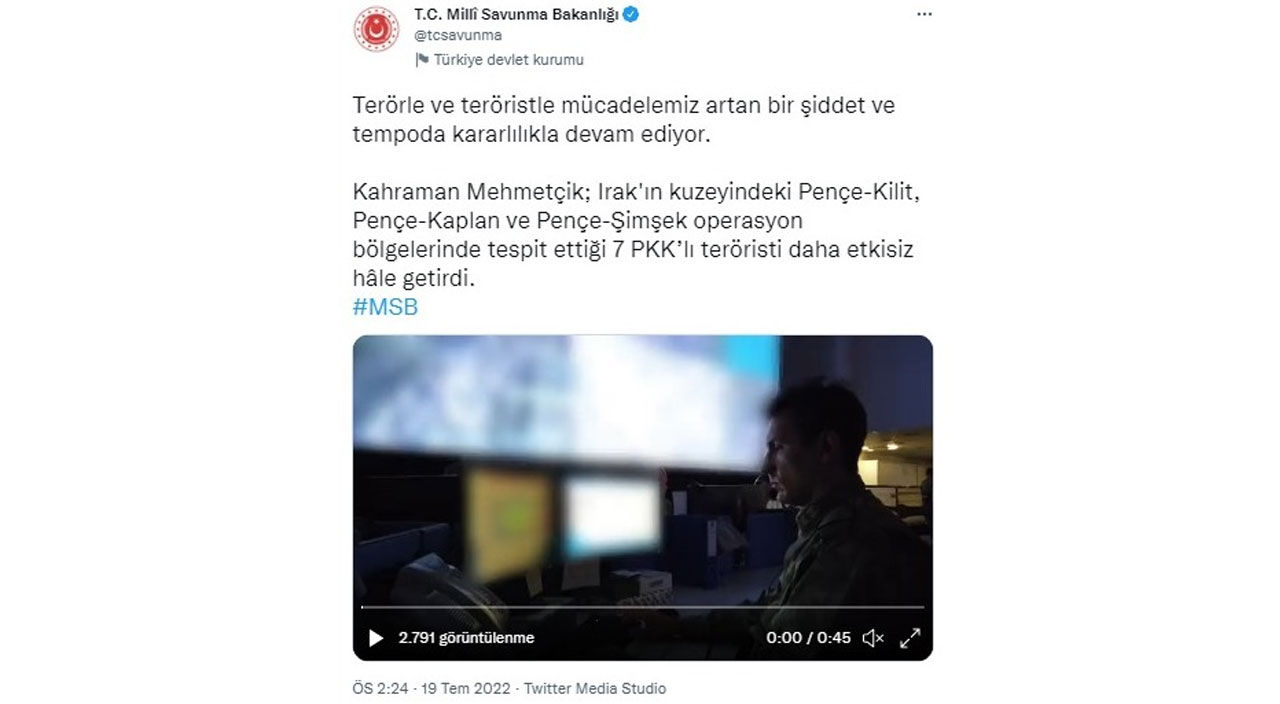 Irak'ın kuzeyinde PKK'ya 'Pençe' darbesi! 7 terörist etkisiz