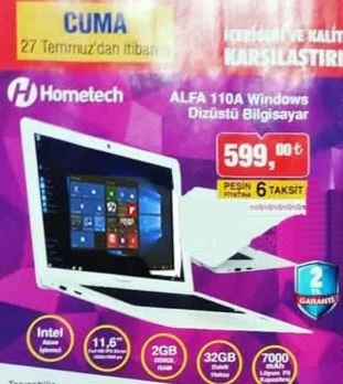 BİM Aktüel 20-27 Temmuz 2018, BİM Aktüel İndirim Listesi ( BİM'den 599 liraya diz Üstü Bilgisayar )