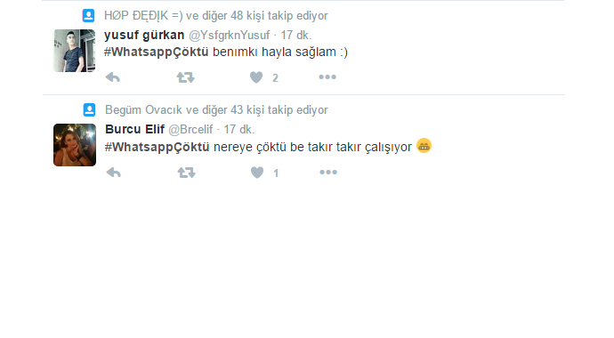 Whatsapp çöktü mü?