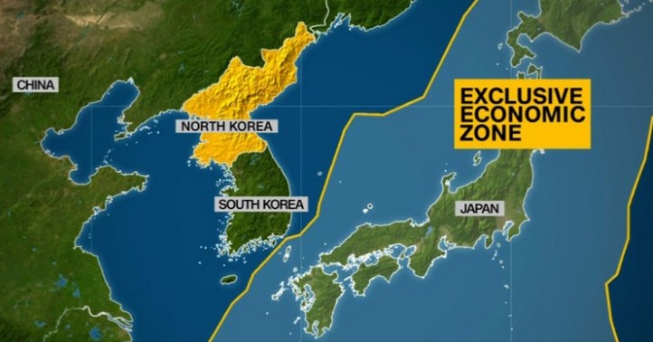 Kuzey Kore'nin fırlattığı füzenin Japonya kıyısı açıklarına düştüğü an