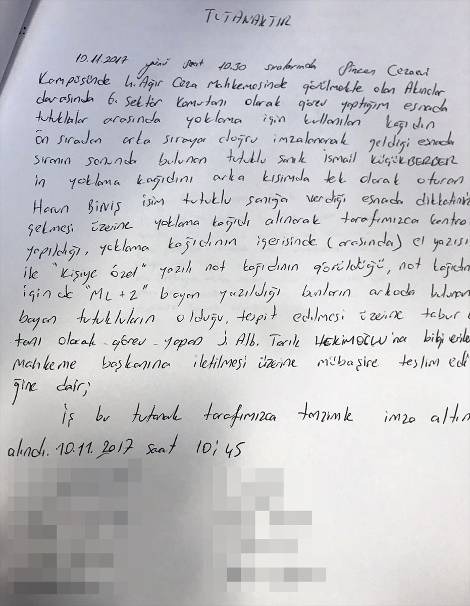 Akıncı Üssü davasında sanıklardan çıkan ilginç not