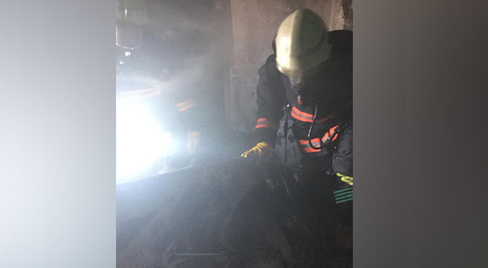 Suriyelilerin kaldığı evde yangın