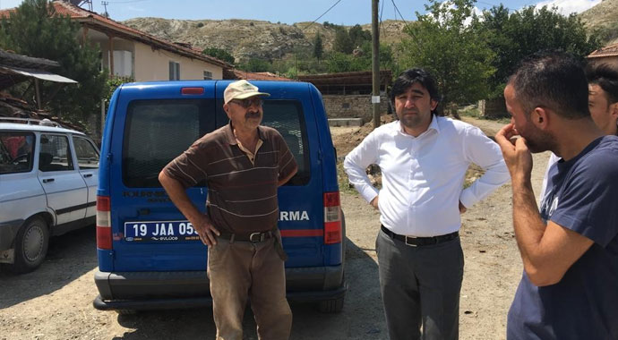 Köy muhtarının evi yandı