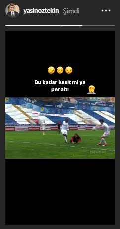 Yasin Öztekin’den penaltı tepkisi!