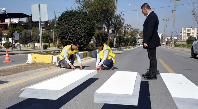 Üç boyutlu yaya geçidi uygulaması hayata geçti