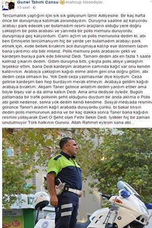 Şehit polis Fethi Sekin'le ilgili ağlatan paylaşım