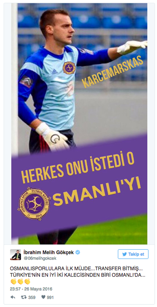 Osmanlıspor Zydrunas Karcemarskas'ı transfer etti