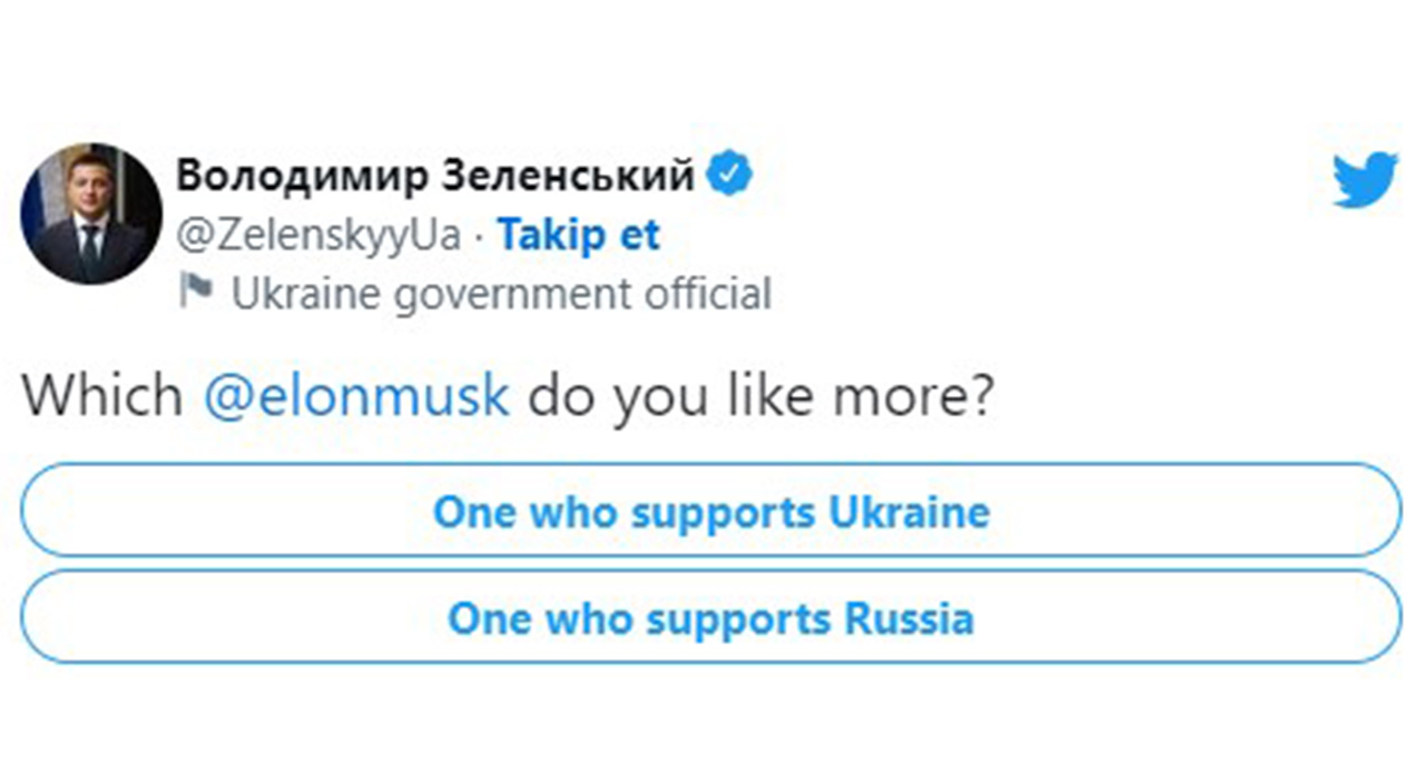 Elon Musk'ın anketi sosyal medyayı karıştırdı! Milyarderin 'Ukrayna barış planı' Zelenskiy'i çileden çıkardı Elon Musk'ın anketi sosyal medyayı karıştırdı! Milyarderin 'Ukrayna barış planı' Zelenskiy'i çileden çıkardı