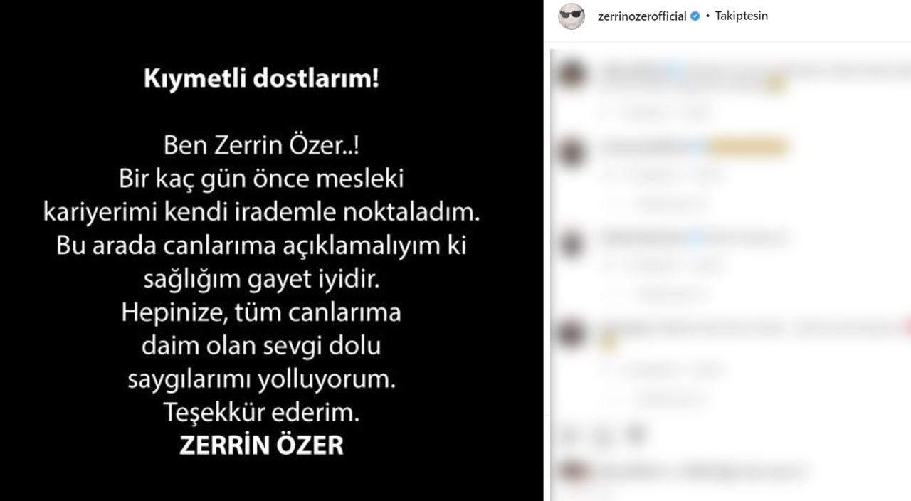 Zerrin Özer hayranlarına kötü haber: Müziği bıraktığını açıkladı Zerrin Özer hayranlarına kötü haber: Müziği bıraktığını açıkladı