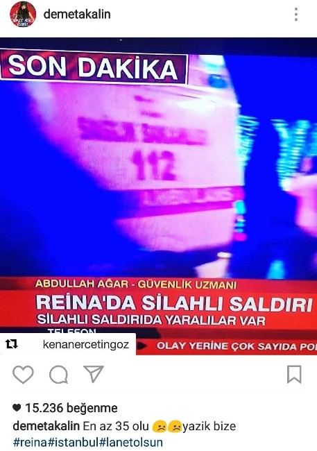 İstanbul Reina'daki terör saldırısına ünlüler tepkili