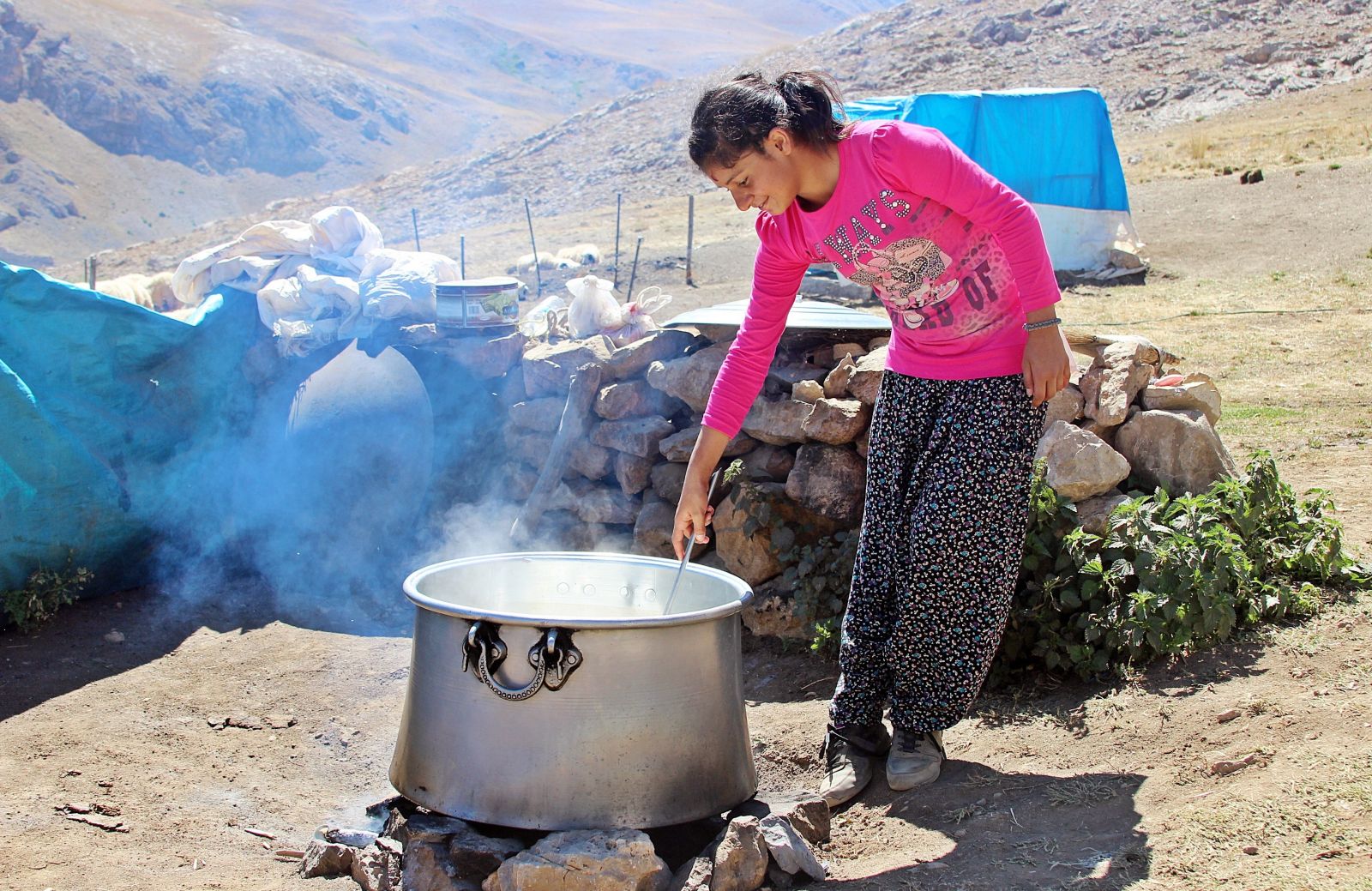 Teknolojiden uzak 2 bin 500 rakımlı yaylada mutlu çocuklar