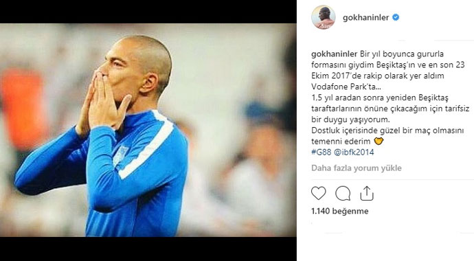 Gökhan İnler'den Beşiktaş paylaşımı