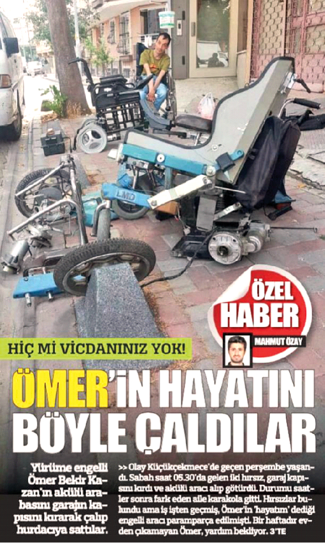 Engelli Ömer, yeni arabasına kavuştu