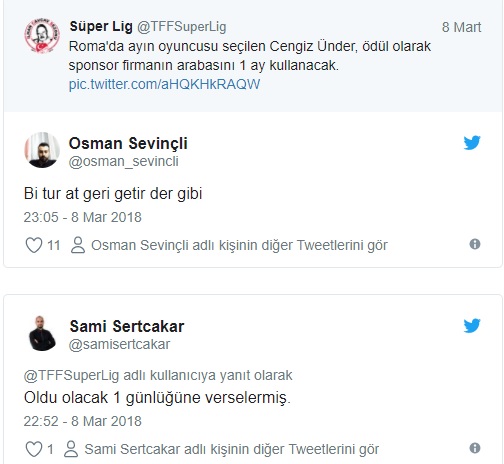 Cengiz Ünder'e verilen hediye alay konusu oldu!