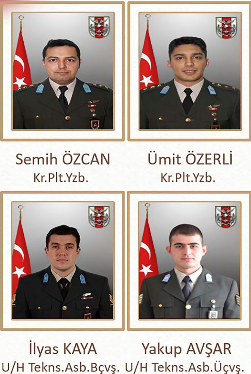 Helikopter kazasında şehit olan 4 asker için tören düzenlendi