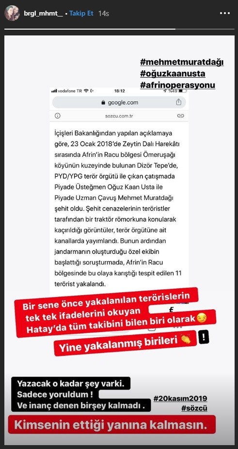 Cenazesi teröristlerce kaçırılan şehidin eşi Birgül Muratdağı: 'Kimsenin ettiği yanına kalmasın'