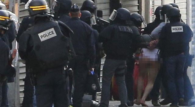 Paris&#039;teki operasyonda yarı çıplak yakalandı!