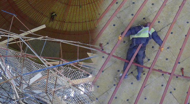 20 metre yükseklikte kurtarılmayı bekledi 20 metre yükseklikte kurtarılmayı bekledi