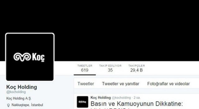 Koç Holding siyaha büründü Koç Holding siyaha büründü