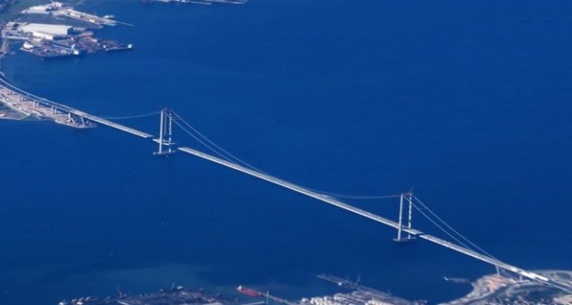Cumhurbaşkanlığı helikopterinden Körfez Geçiş Köprüsü