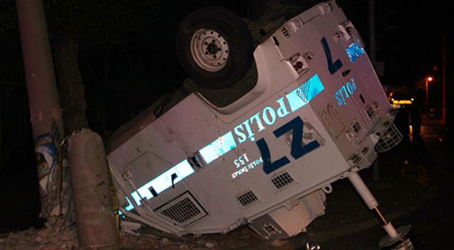 Zırhlı polis aracı takla attı: 3 yaralı
