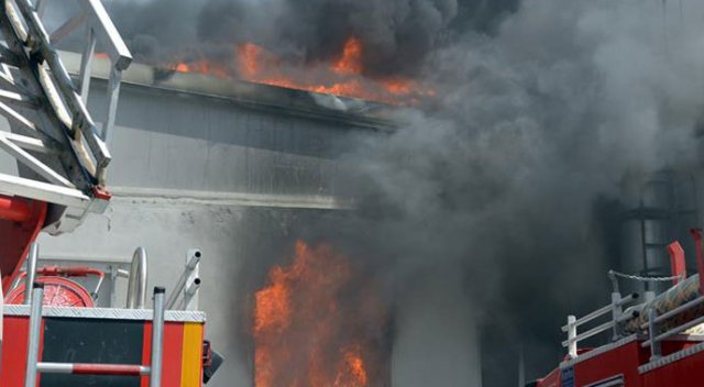 Deri fabrikasında feci yangın