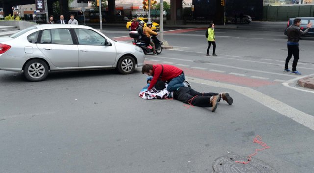 Mecidiyeköy'den ilginç görüntüler!
