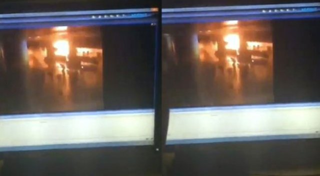 Atatürk Havalimanı'ndaki patlama anı kamerada Atatürk Havalimanı'ndaki patlama anı kamerada