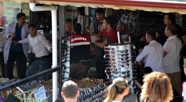 Esnafla turistler birbirine girdi!