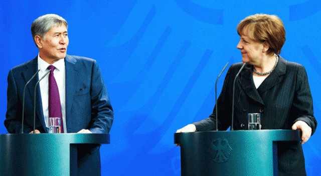 Almanya Başbakanı Merkel Kırgızistan'da