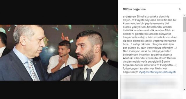 Arda Turan: 'Benim başkomutanım sizsiniz' Arda Turan: 'Benim başkomutanım sizsiniz'