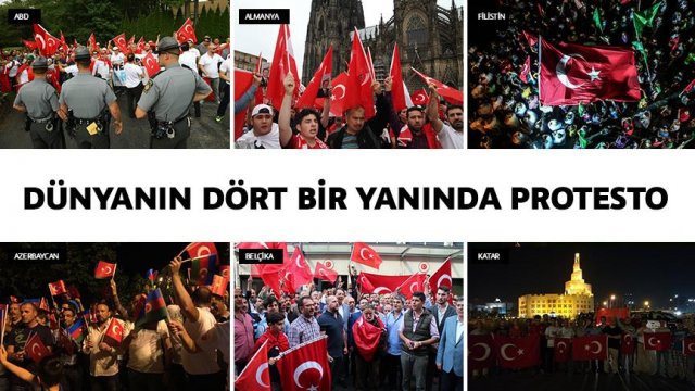 FETÖ'nün darbe girişimi dünyanın dört bir yanında protesto edildi FETÖ'nün darbe girişimi dünyanın dört bir yanında protesto edildi