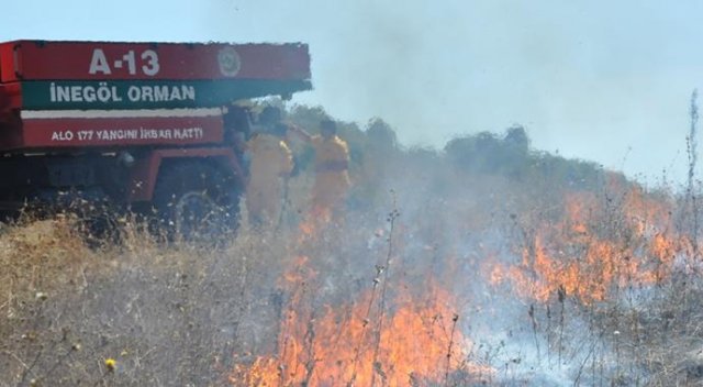 İnegöl'de korkutan yangın İnegöl'de korkutan yangın