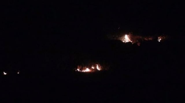 Kilis&#039;e düşen patlayıcı yangına sebep oldu