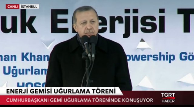 Cumhurbaşkanı gemi uğurlama töreninde konuştu Cumhurbaşkanı gemi uğurlama töreninde konuştu