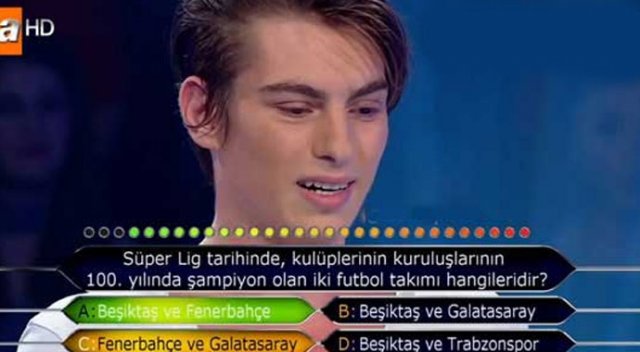 F.Bahçeli yarışmacıyı şampiyonluk sorusu yaktı F.Bahçeli yarışmacıyı şampiyonluk sorusu yaktı