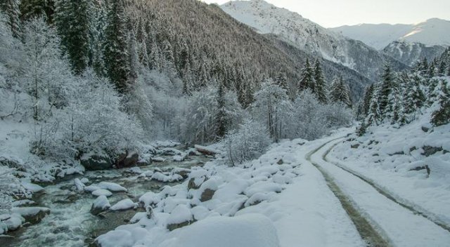 Ovit Dağı mevkisinde kar kalınlığı 30 santime ulaştı