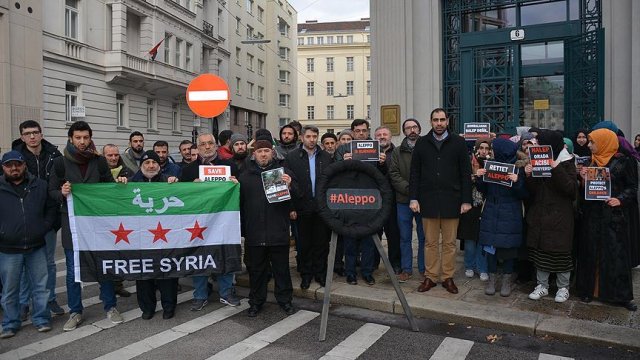 Avusturya’da 'Halep' protestosu Avusturya’da 'Halep' protestosu