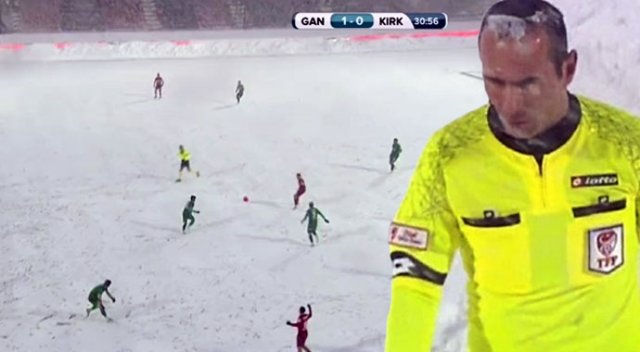 Gaziantepspor-Kırklarelispor maçında hakemin saçları dondu