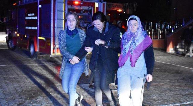 Konya'da lise pansiyonunda yangın Konya'da lise pansiyonunda yangın