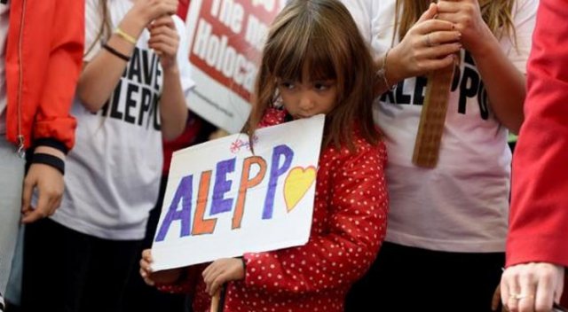 Londra&#039;da Halep protestosu