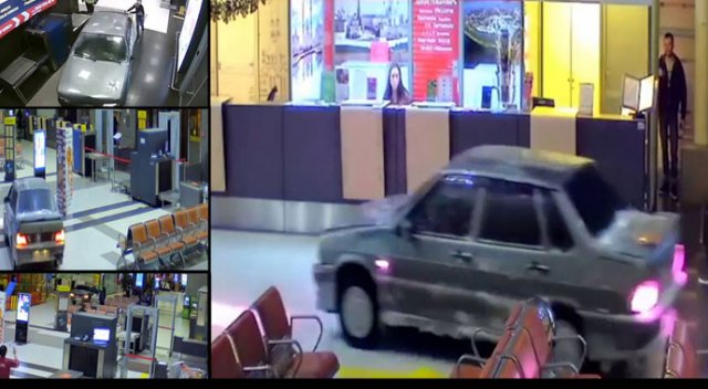Rusya Havalimanı&#039;nda sarhoş sürücü ortalığı birbirine kattı!